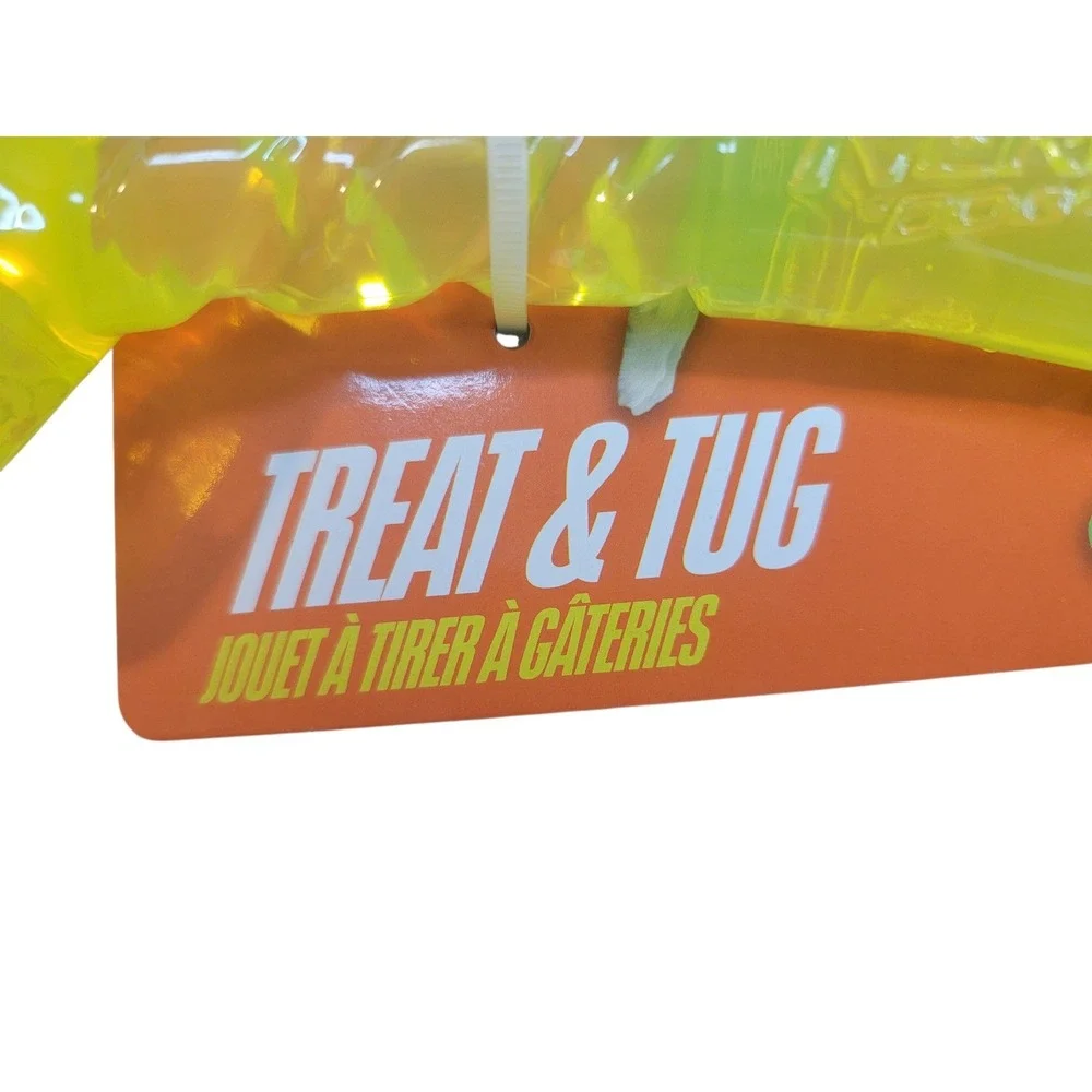 Nerf Dog Treat & Tug Toy Pet One Size Neon Yellow New‎ Durable Interactive 11